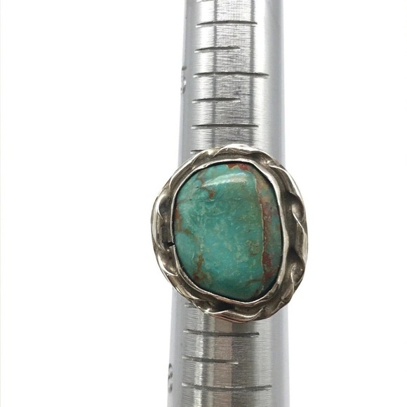 Vintage 925 Sterling Silver Kingman Turquoise Band Ring Size 6.5 - Picture 6 of 10
